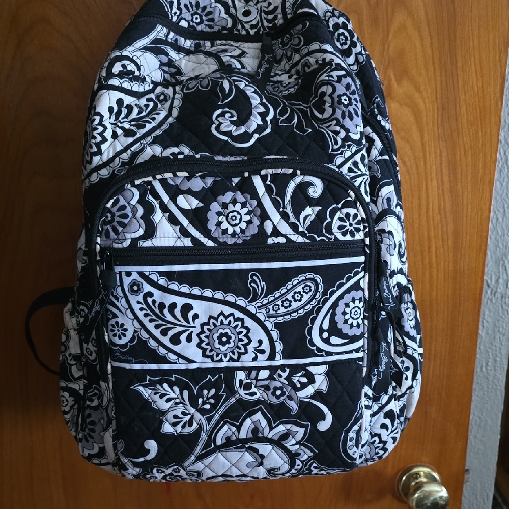 Vera Bradley Black and White Floral Backpack